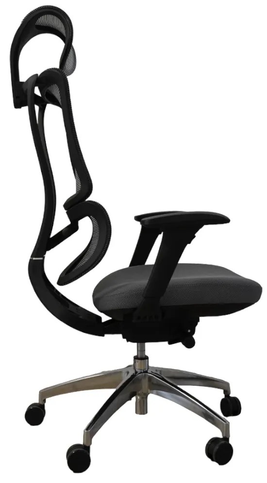 Ergodynamic Star Plus - Black Grey - Scaun de birou 4D, sezut translatie, suport lombar ajustabil 7 cm