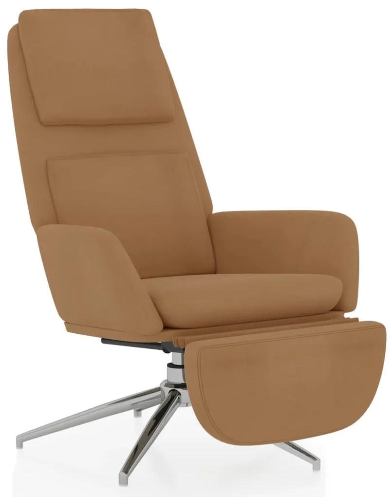3097786 vidaXL Scaun de relaxare cu taburet, gri taupe, microfibră