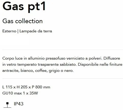 Stalp iluminat exterior modern IP43 Gas pt1 negru