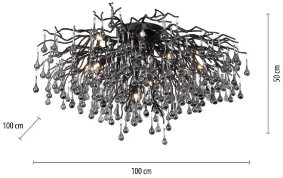 Paul Neuhaus 8092-18 - Lustra aplicată ICICLE, 14 x G9/40W/230V, Ø 100 cm, negru
