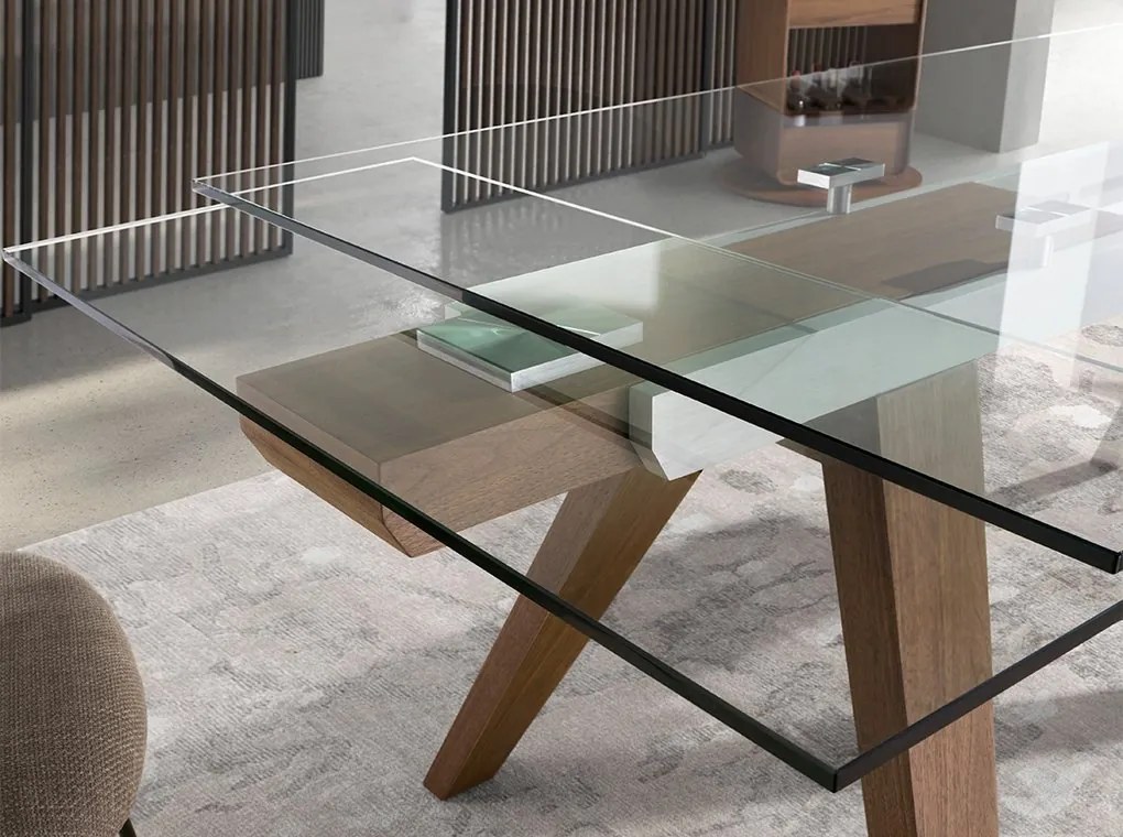Masa extensibila deosebita design LUX Glass 180-270cm