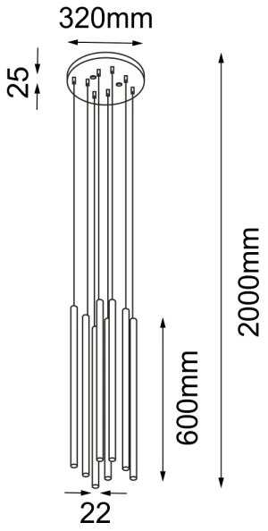 Lustră pe cablu KOSAME 8xG9/10W/230V neagră Shilo 7856