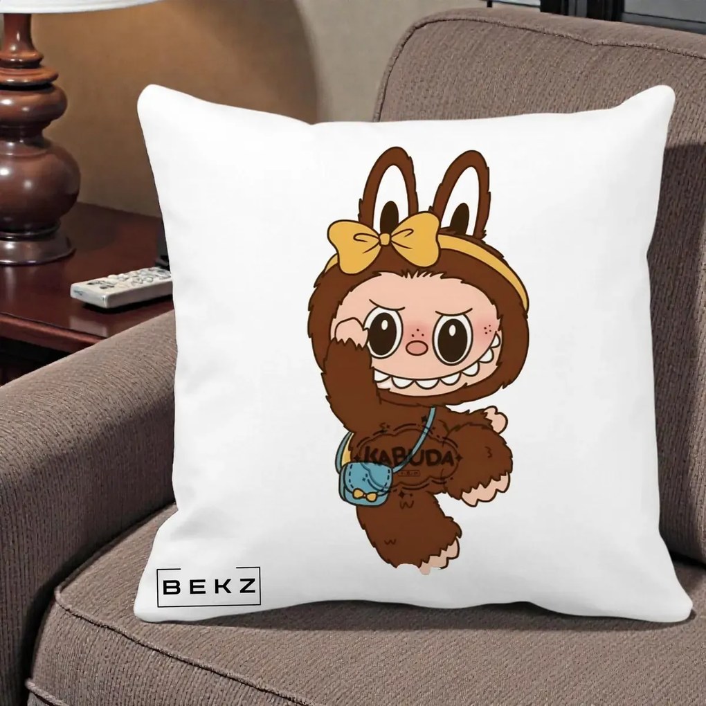 Perna Personalizata Kabuda Maro cu Funda Aurie, 40x40 cm, Alba Mata, Husa Detasabila, Perna Inclusa, BEKZ®