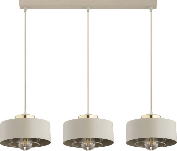 Brilagi - Lustră pe cablu SPRING 3xE27/60W/230V bej/auriu