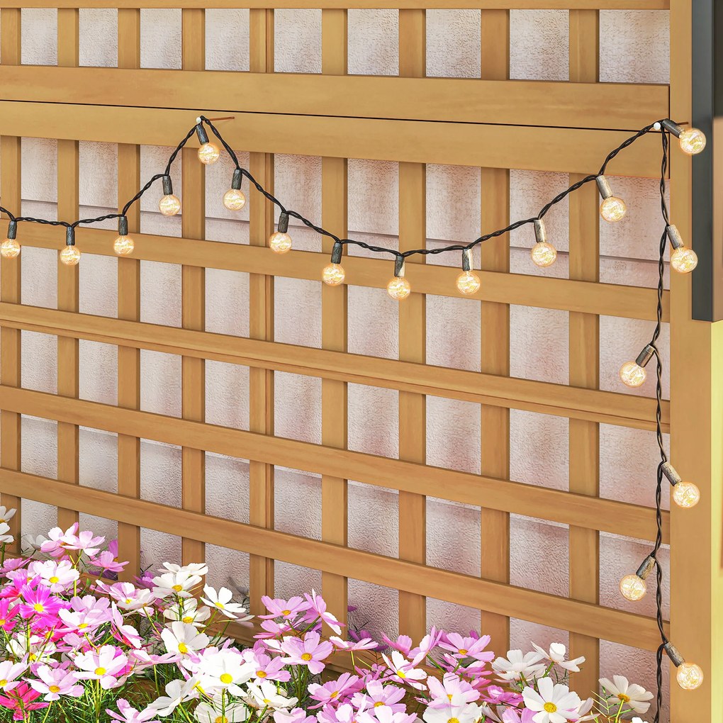 Outsunny Jardinieră înălțată cu Spalier și Acoperiș, Ghiveci, Strat de Flori, rezistent la intemperii, Lemn, 90 x 45 x 183 cm, Maro | Aosom Romania