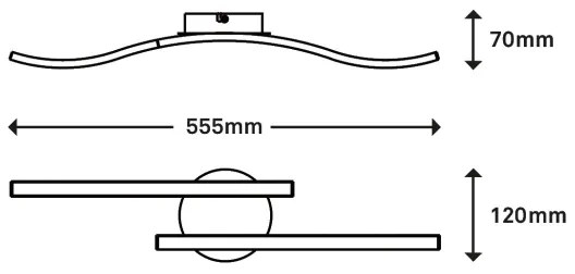 Lustră LED aplicată GO 2xLED/6W/230V Briloner 3449-015