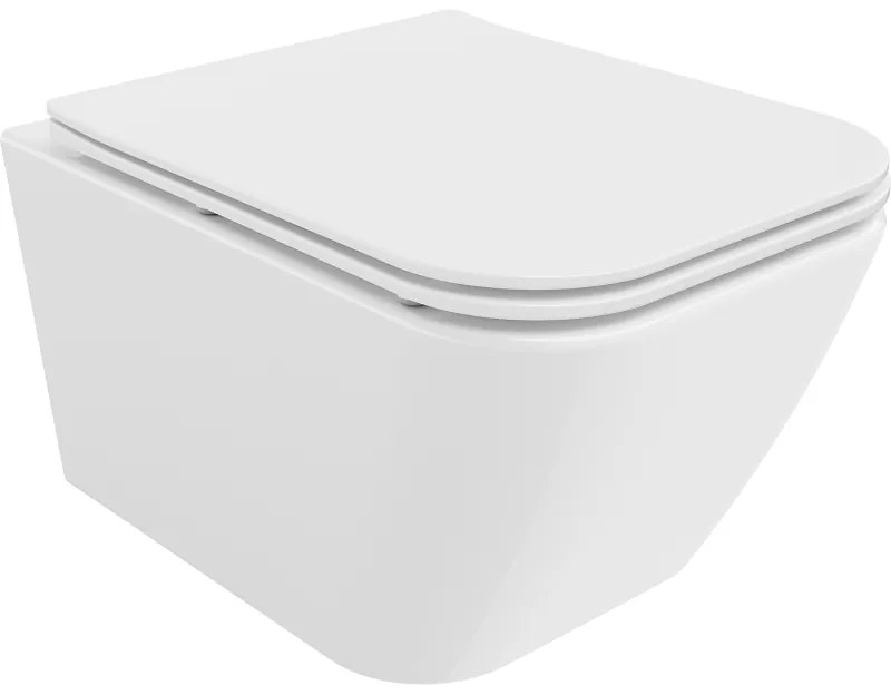 Mexen Madox vas de toaletă Rimless cu capac slim cu închidere lentă, duroplast, Albă - 30154000