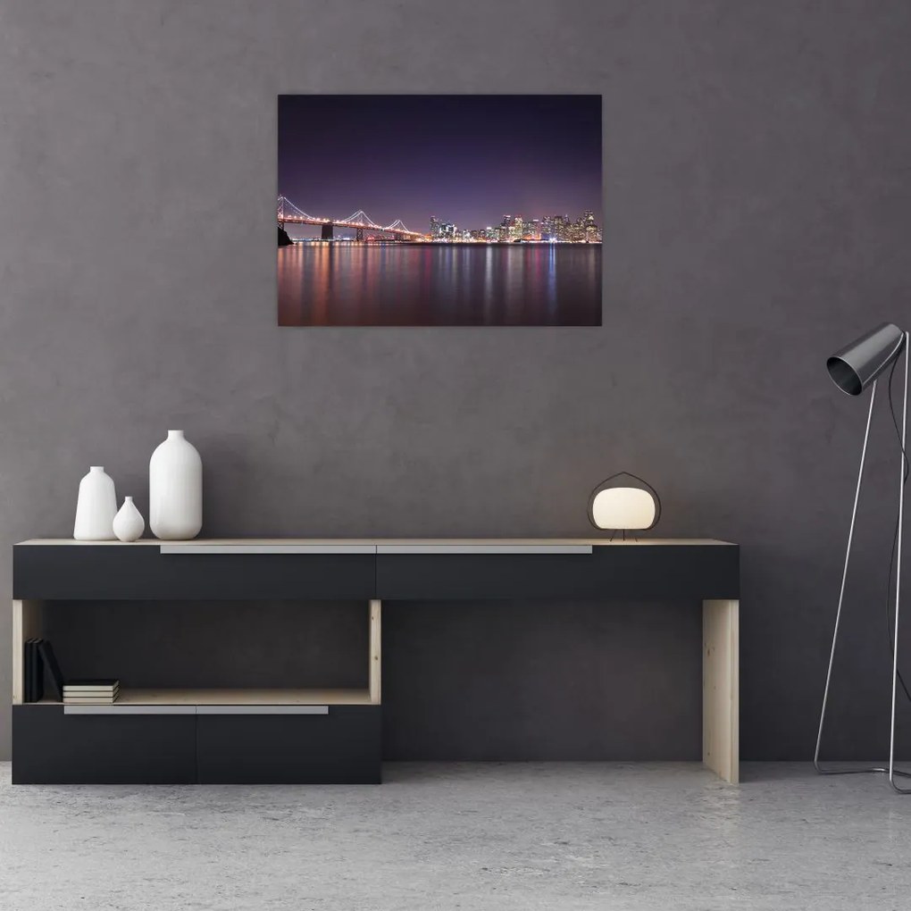 Tablou pe sticlă cu privirea spre San Francisco, California (70x50 cm)