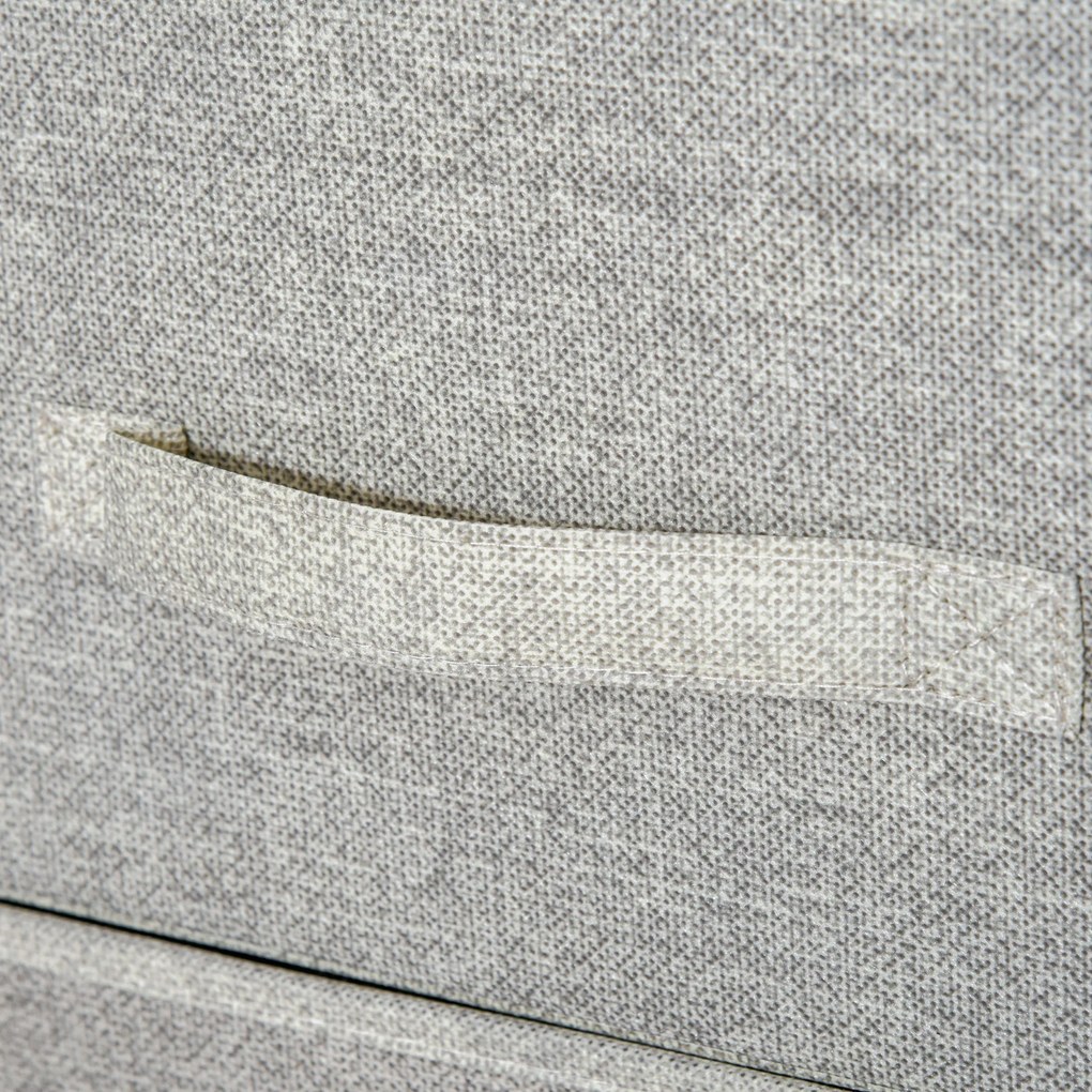 HOMCOM Mobilier de depozitare șifonier modern 3 sertare din material textil, cadru din oțel și placă de particule, 45 x 30 x 71 cm, gri | Aosom Romania