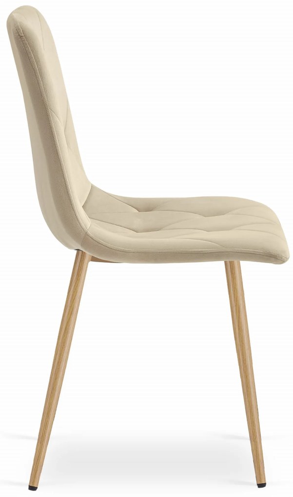 Scaun de dining din catifea bej deschis LIBRA