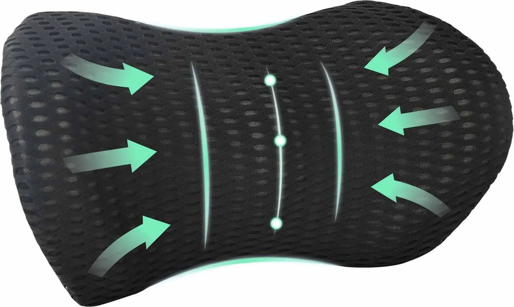 vidaXL Perna pentru spate Negru 46 x 24 x 11 cm Spumă cu Memorie