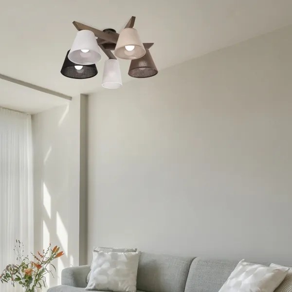 Lustră LED aplicată Brilagi ANTHONY 5xE14/40W/230V stejar nuc