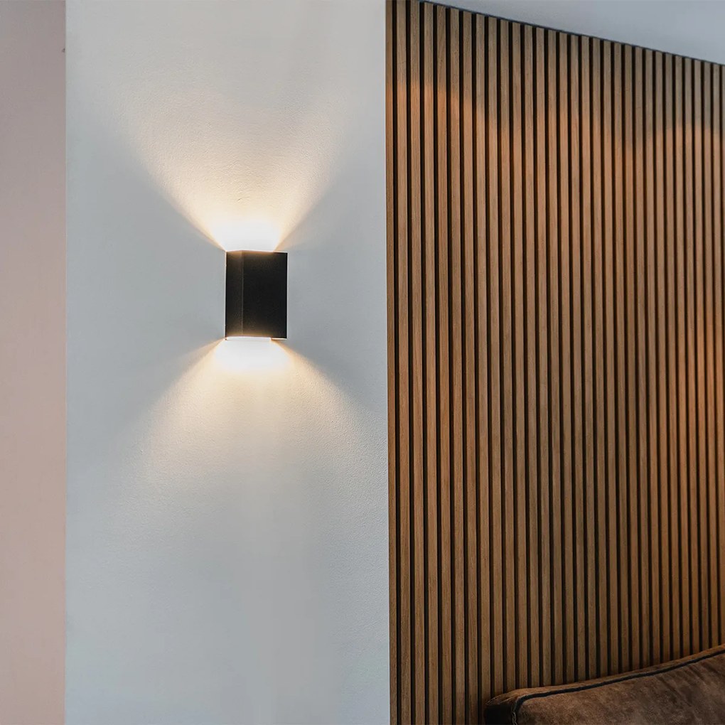 Lampă de perete inteligentă neagră 10 cm inclusiv 2 Wifi G9 - Otan