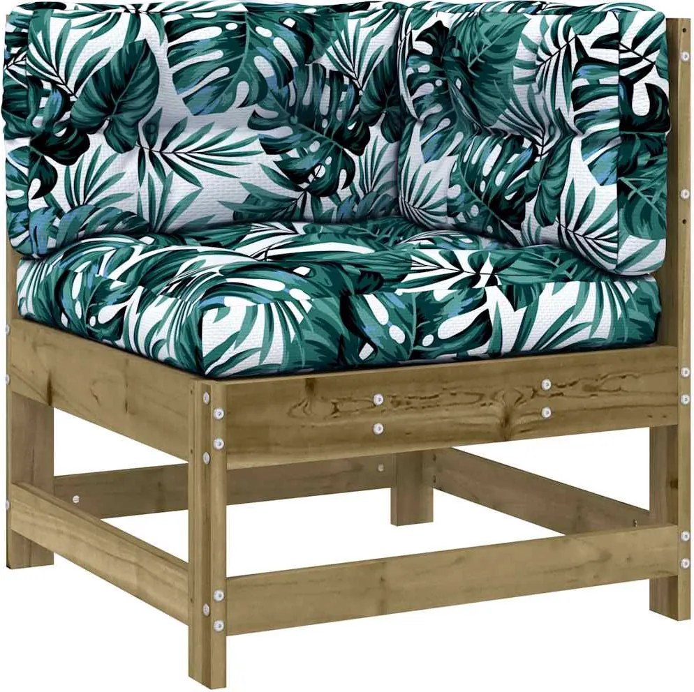 vidaXL Canapea colțar cu perne, lemn de pin tratat