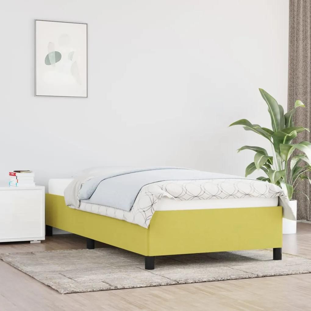 Cadru de pat, verde, 100 x 200 cm, material textil Verde, 35 cm, 100 x 200 cm