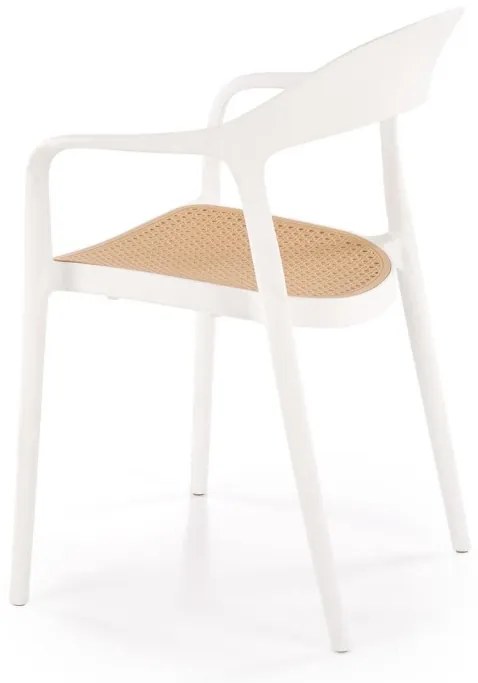 Scaun plastic K530 alb/natur