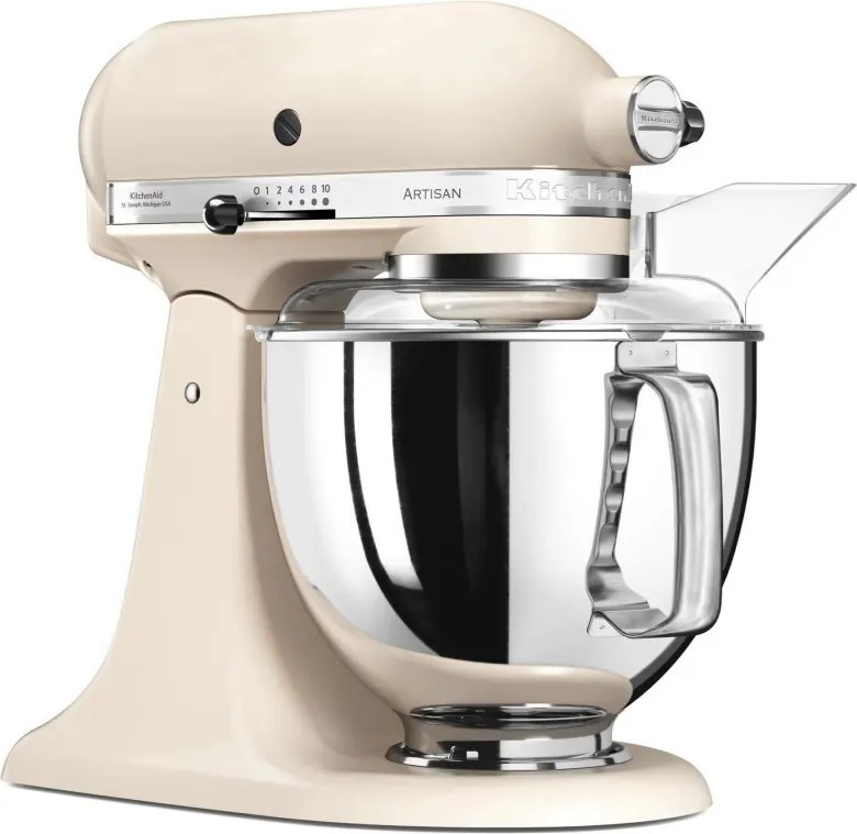 Mixer planetar KitchenAid Artisan Elegance 5KSM175PSEFL, 300 W, 4.8 l, Actionare directa, 10 viteze, Bej