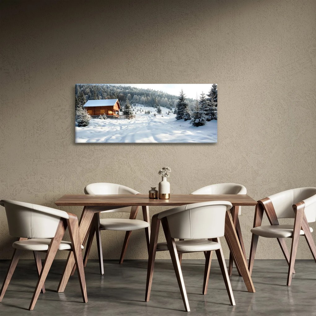 Tablou - Cabană de munte (120x50 cm)