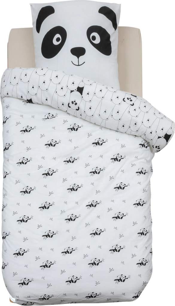Lenjerie de pat pentru copii PANDA, bumbac, 140 x 200 cm