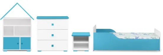 Comodă PABIS 87x83 cm alb/albastru