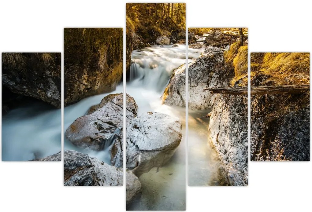 Tablou - Râul din pădure (150x105 cm)