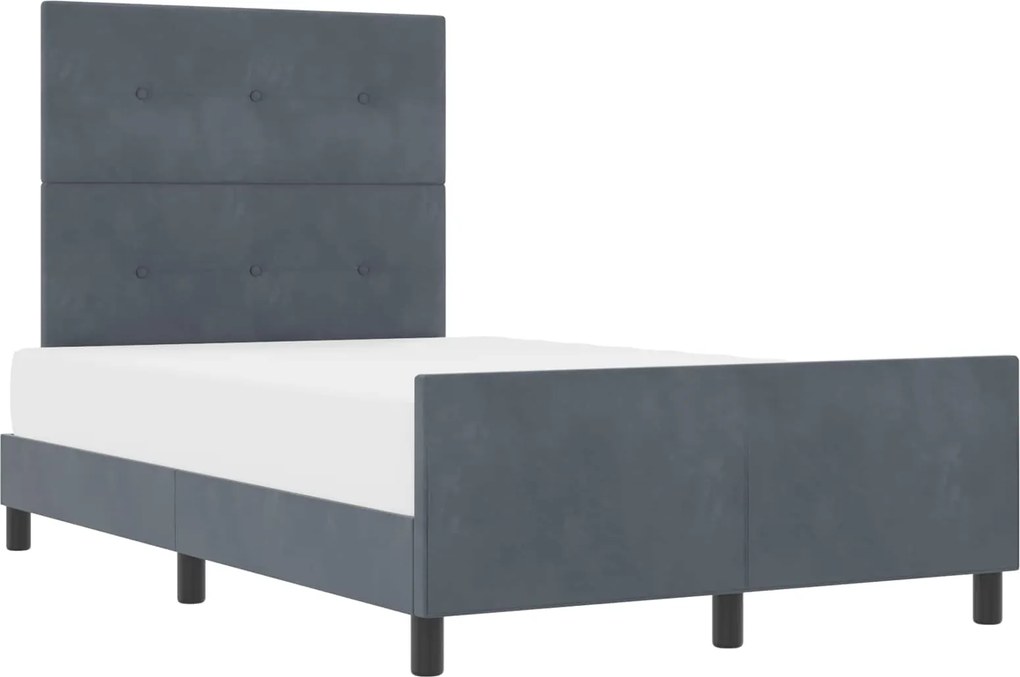 vidaXL Pat cu arcuri cu headboard Gri închis 120 x 200 cm Catifea