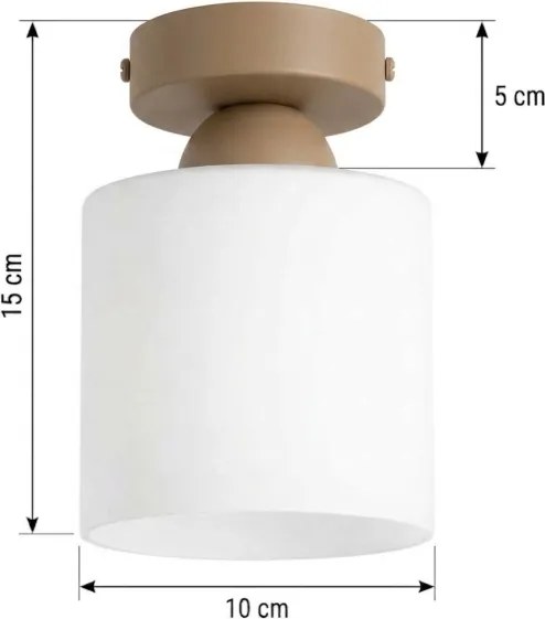 BRILAGI - Plafonieră LED RETRO GLASS 1xE27/60W/230V Ø 10 cm bej/alb