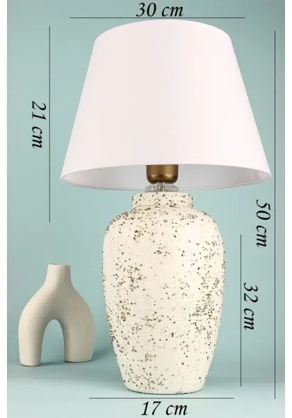 Lampă de masă RAMZES 1xE27/40W/230V alb/crem