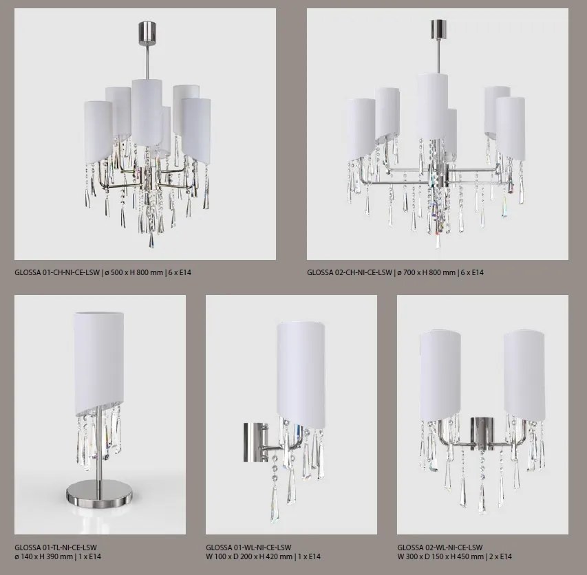 Candelabru modern design deosebit Cristal Bohemia Exclusive GLOSSA 02-CH