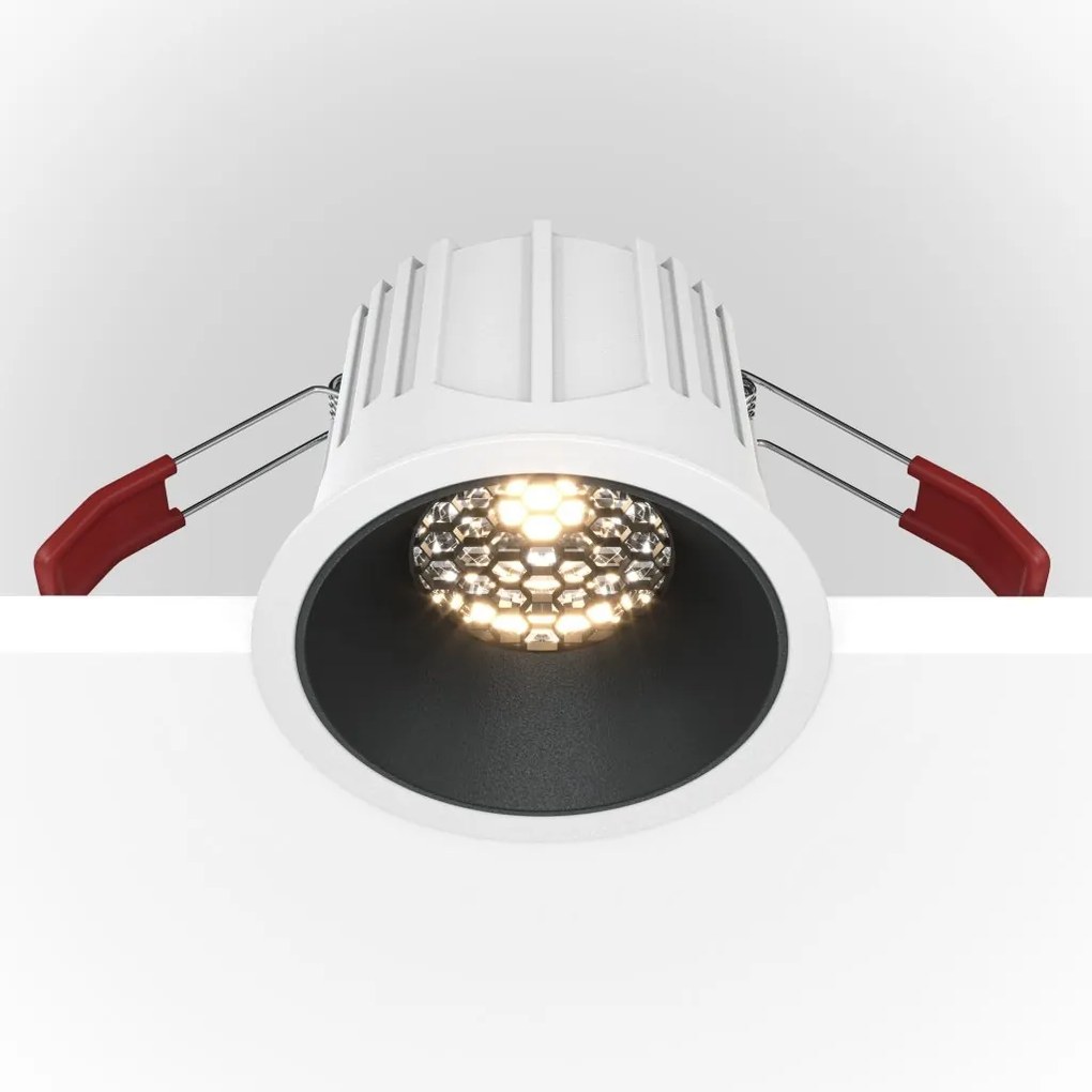 Spot LED incastrabil design tehnic Alpha alb, negru 8,5cm, 3000K