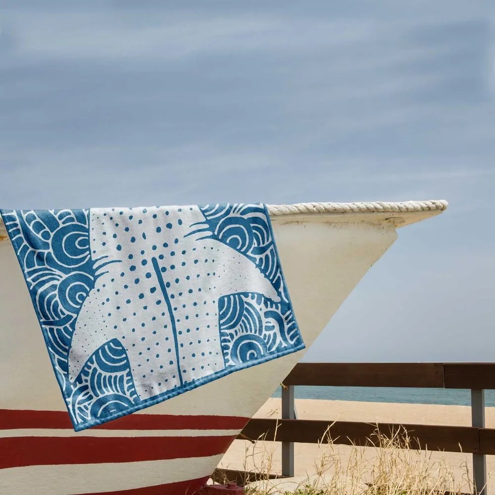 Prosop de plajă albastru 90x180 cm Shark – DecoKing