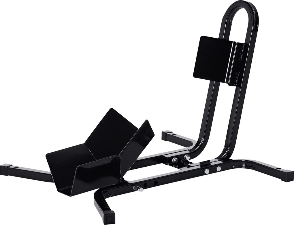 HOMCOM Suport pentru Motocicletă Reglabil pe 3 Nivele, Sistem de Blocare Roți Motocicletă în Metal cu Găuri, 60x55x43 cm, Negru