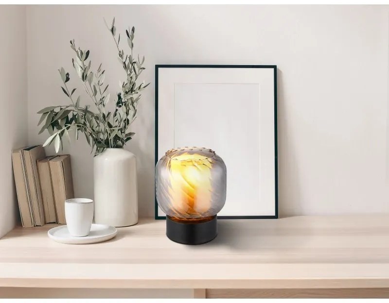 Lampa de masa sticla fumurie XIA pentru dormitor