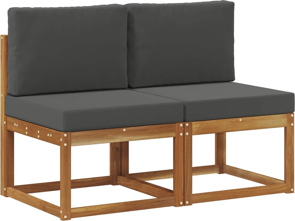 vidaXL 2 Bucată Canapea Medie pentru Exterior Lemn Solid de Acacia