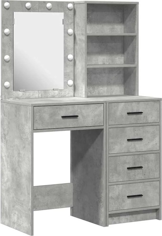 vidaXL Masă de Machiaj 2 pcs Gri 50 x 41 x 135 cm Lemn compozit