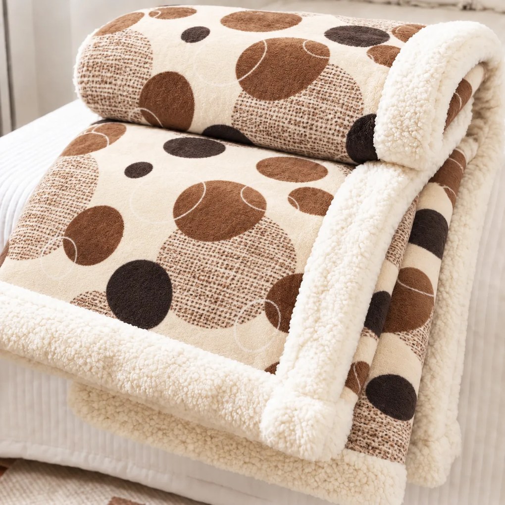 Pătură pufoasă cu blăniță, groasă 2.3 kg, 200x230 cm, PMB05