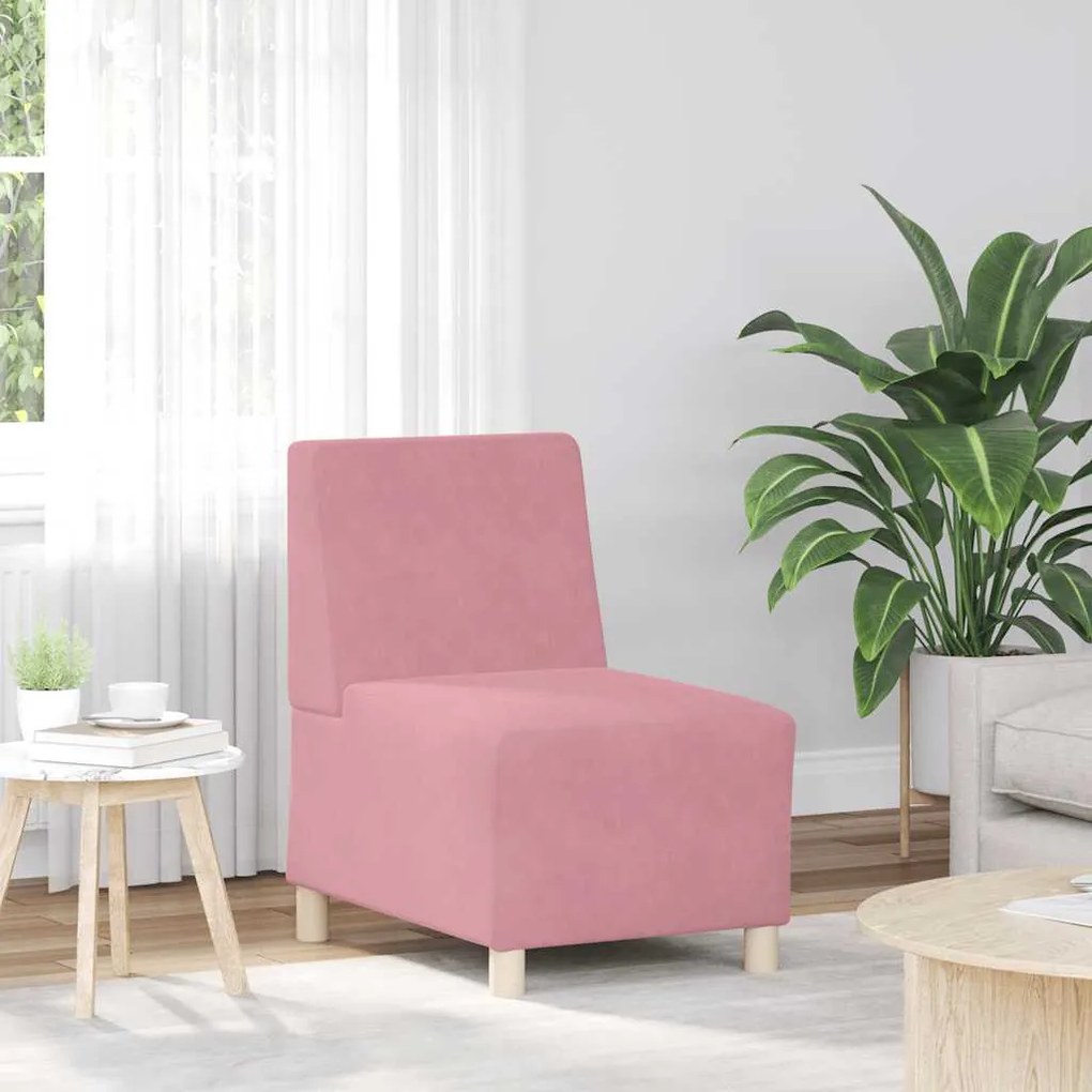 vidaXL Canapea Scaun fără brațe roz 55 cm catifea