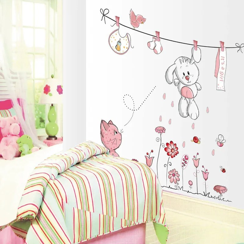 Sticker perete Pink Bunny