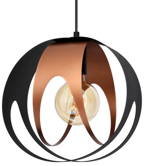 Lustră pe cablu MOONLIGHT 1xE27/15W/230V neagră/cupru