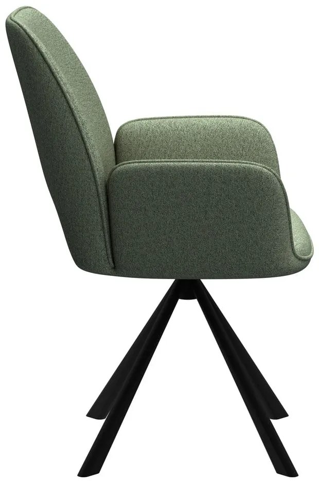 Scaun de dining verde închis cu cotiere Graham – Actona