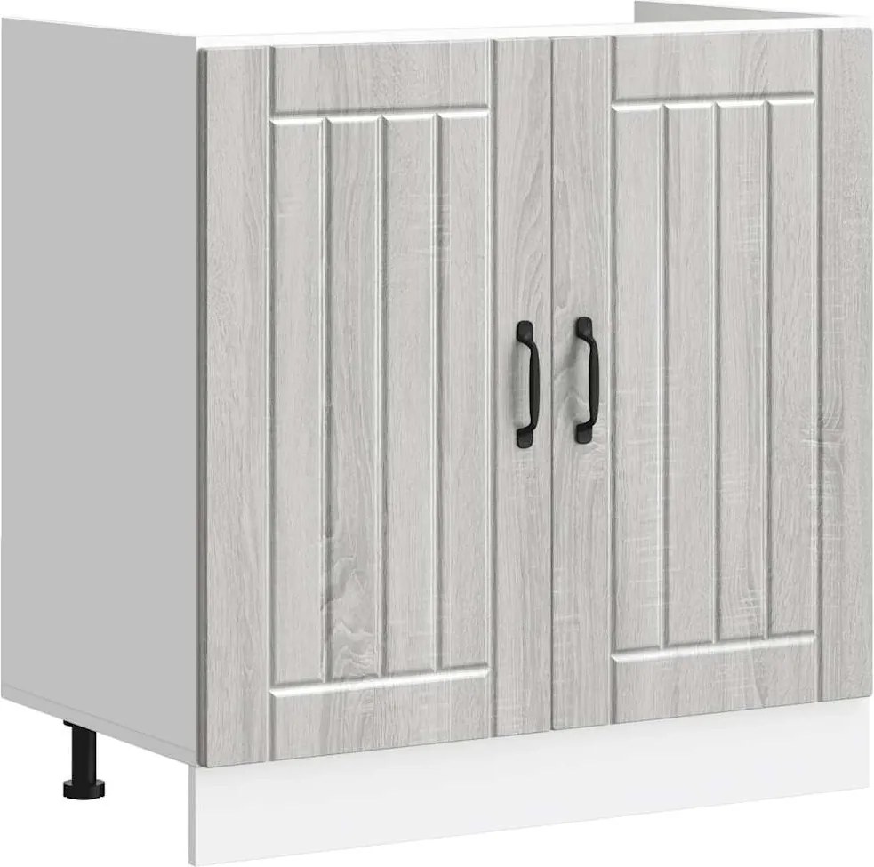 vidaXL Dulap de bază pentru chiuvetă „Lucca” Lemn prelucrat Sonoma gri