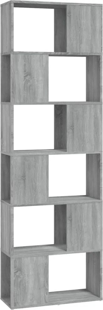 vidaXL Bibliotecă/Separator de cameră, gri sonoma, 60x24x186 cm