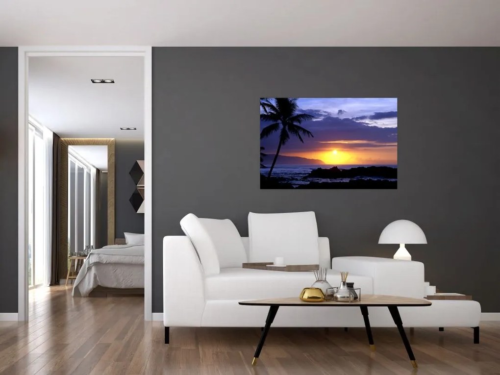 Tablou cu apus de soare deasupra mării (90x60 cm)