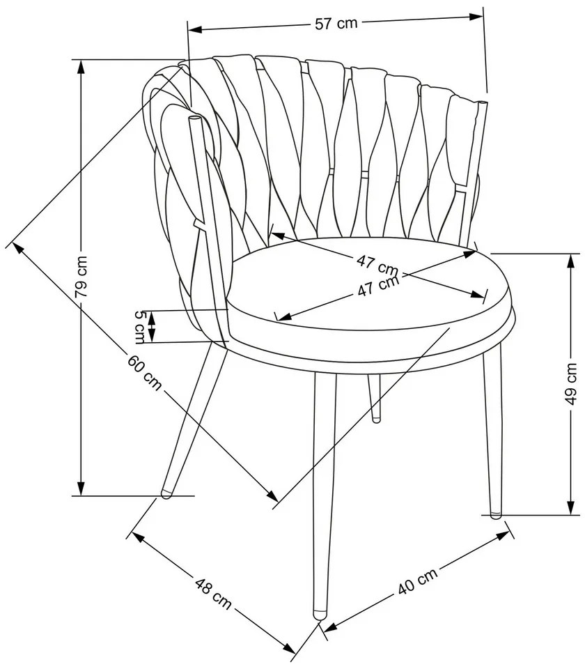 Scaun de bucaterie Naomi, gri