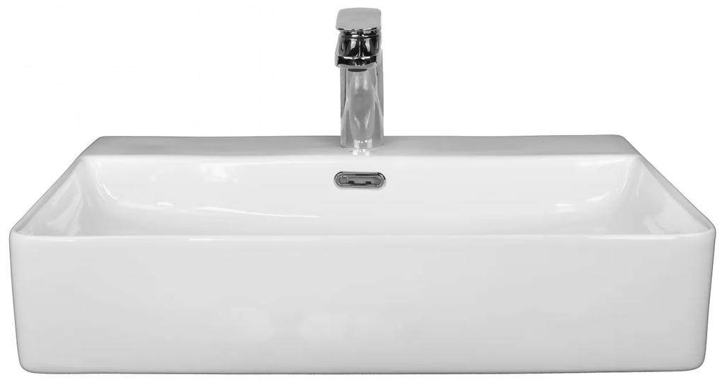 Lavoar pe blat Fluminia, Mercur, 52 cm, dreptunghiular, alb
