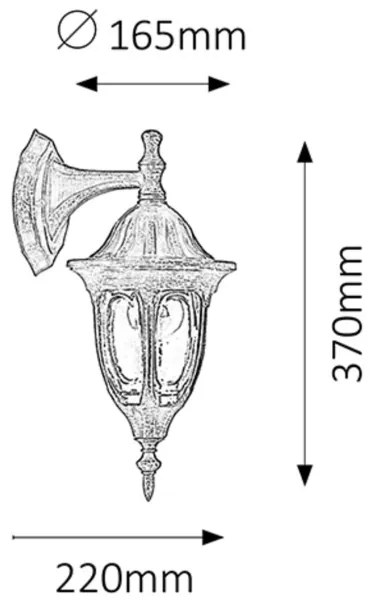 Rabalux 8371 - Corp de iluminat perete exterior MILANO 1xE27/60W/230V