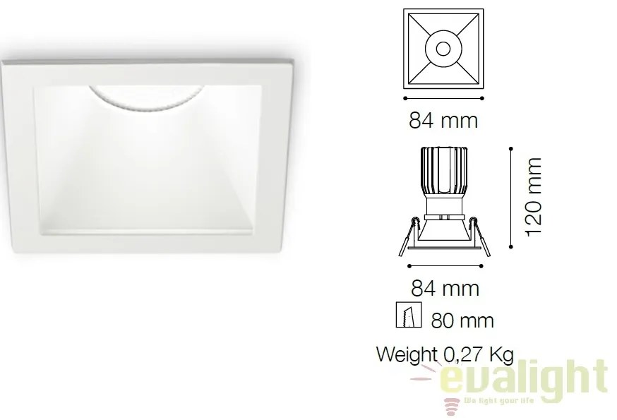 Spot LED incastrabil design modern GAME FI1 SQUARE alb / alb 192376