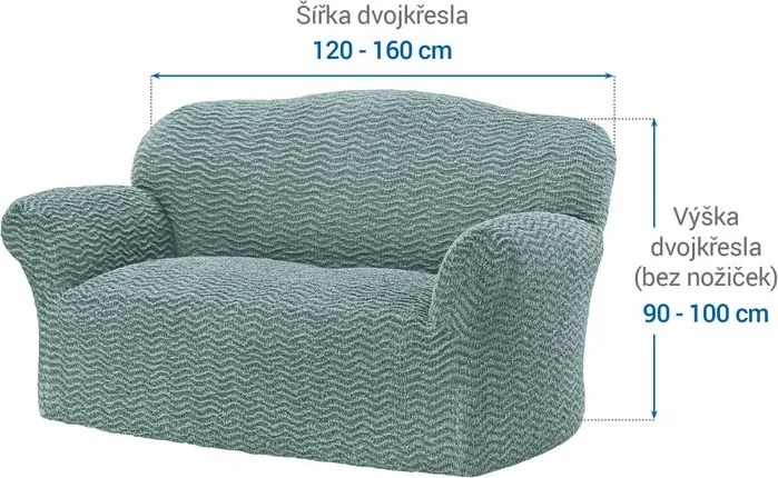 Gaico Huse bielastice CRISTINA mentă fotoliu dublu (l. 120 - 160 cm)