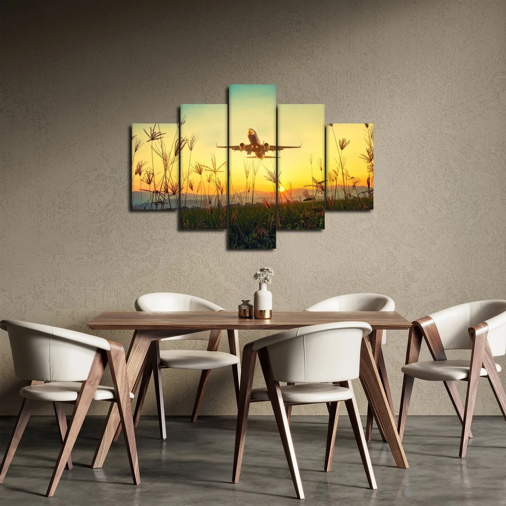 Tablou cu avionul ridicându-se spre zbor (150x105 cm)