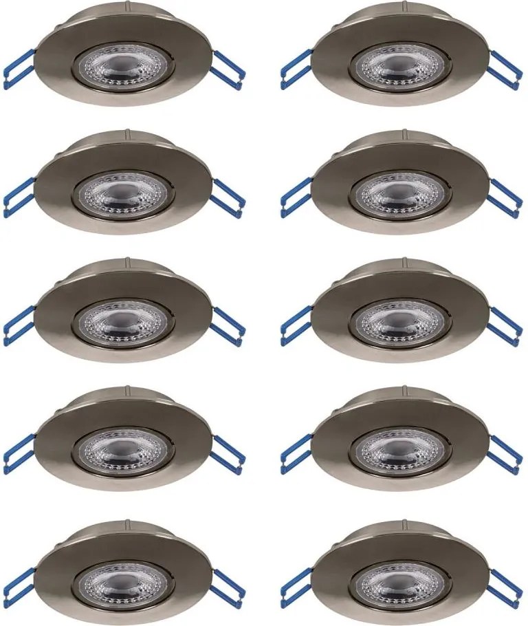 Eglo 300196 - Set de 10 spoturi LED încastrate GEDREZ, 4,9 W, 230 V, Ø 9 cm, crom